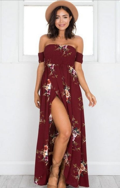 Boho style long dress women Off shoulder beach summer dresses Kamran Fashion