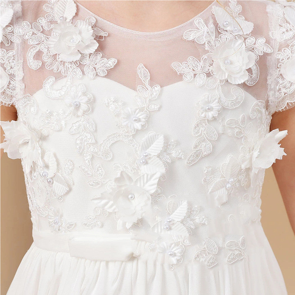 Kids Dress Ladies White Flower Girl Wedding Kamran Fashion