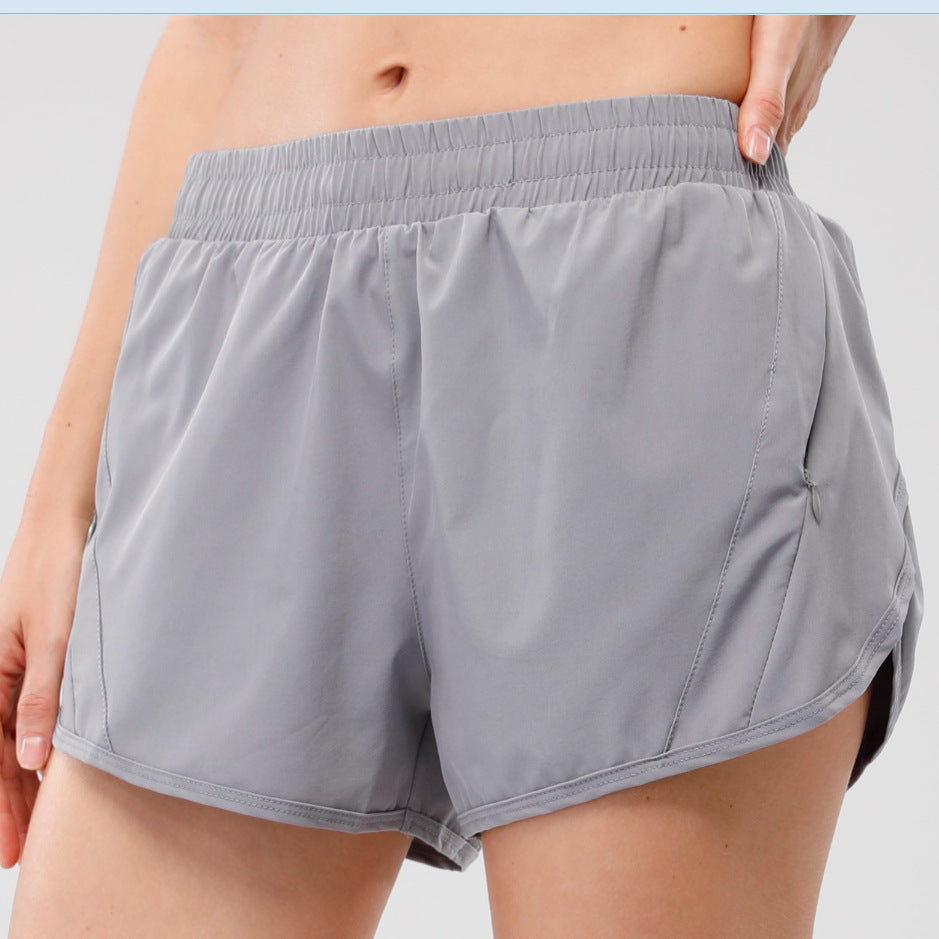 Summer Sports Shorts With Zipper Pockets Breathable Loose Anti-exposure Outdoor Running Fitness Pants For Womens Clothing Kamran Fashion
