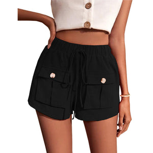 Casual Cargo Shorts With Pocket Loose Drawstring Pants Summer Women Kamran Fashion
