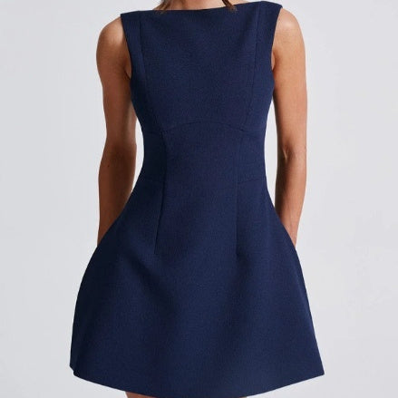 Sexy Slim-fitting Backless Dress Summer Sleeveless Short Dresses Kamran Fashion