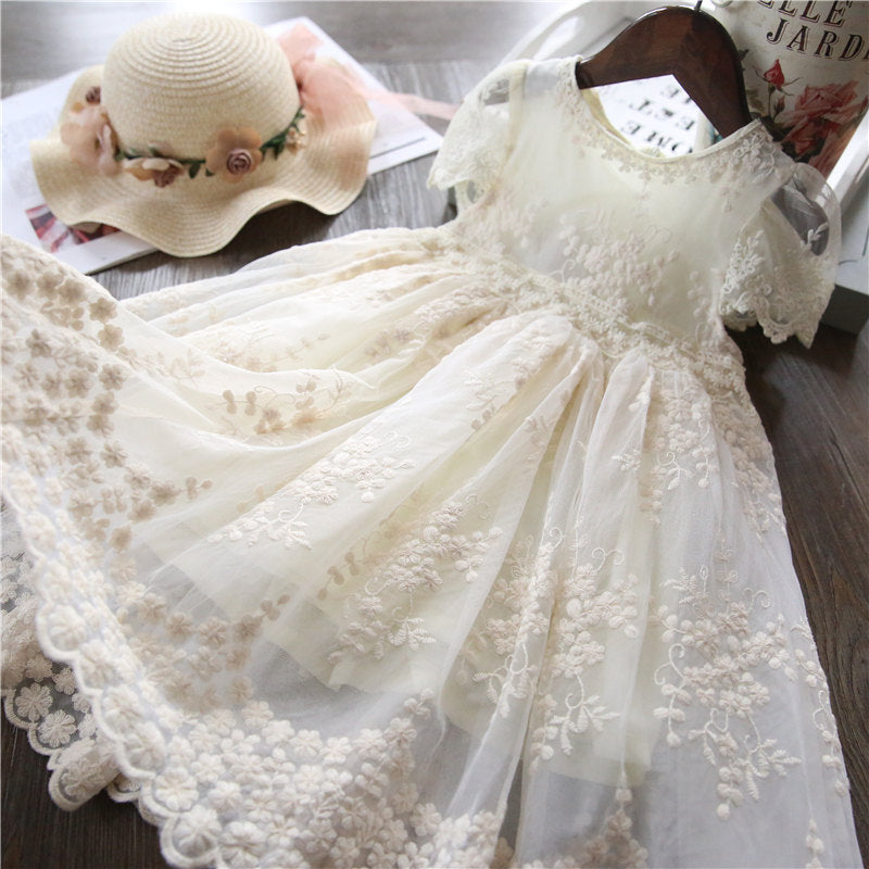 Big Kids Long-sleeved Princess Lace Dress Kamran Fashion