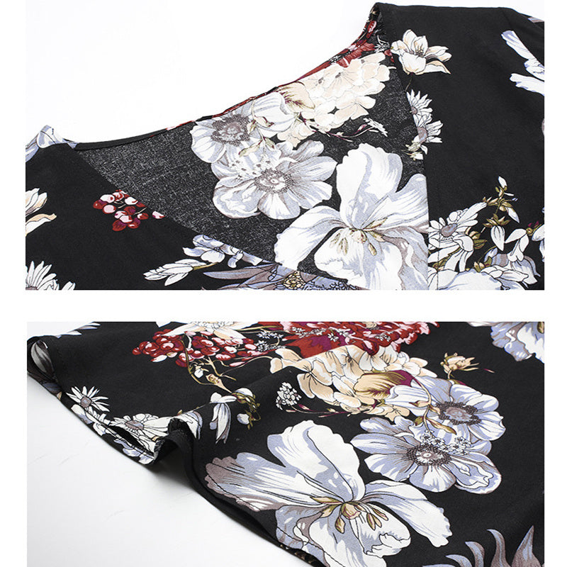 Floral Summer Beach Dress With V Neck Elastic Waist Dresses For Women Kamran Fashion