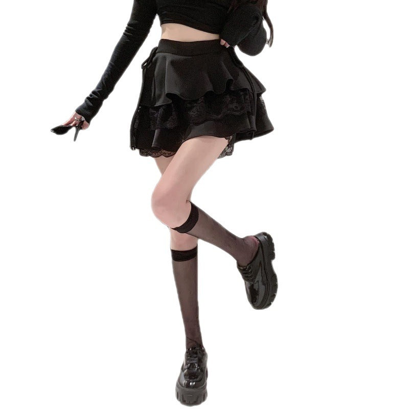 Women's Spring And Summer Mesh Stitching Bubble Skirt Kamran Fashion