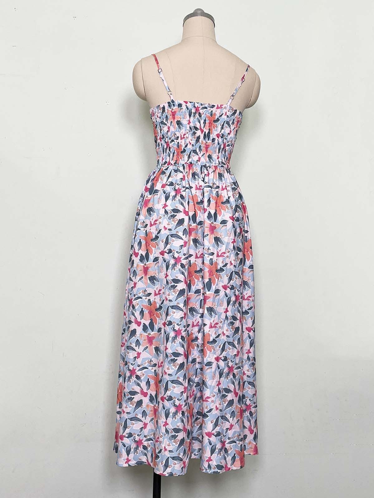 Fashionable Deep V Printed Slip Dress Summer Kamran Fashion