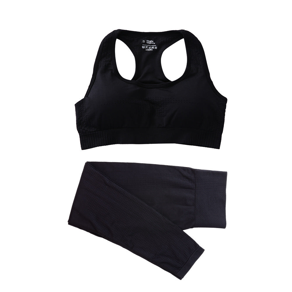 2PCS Seamless Yoga Set Women Tracksuit High Waist Leggings Workout Sportswear Gym Clothing Fitness Crop Top Sports Suits Gym Set Kamran Fashion
