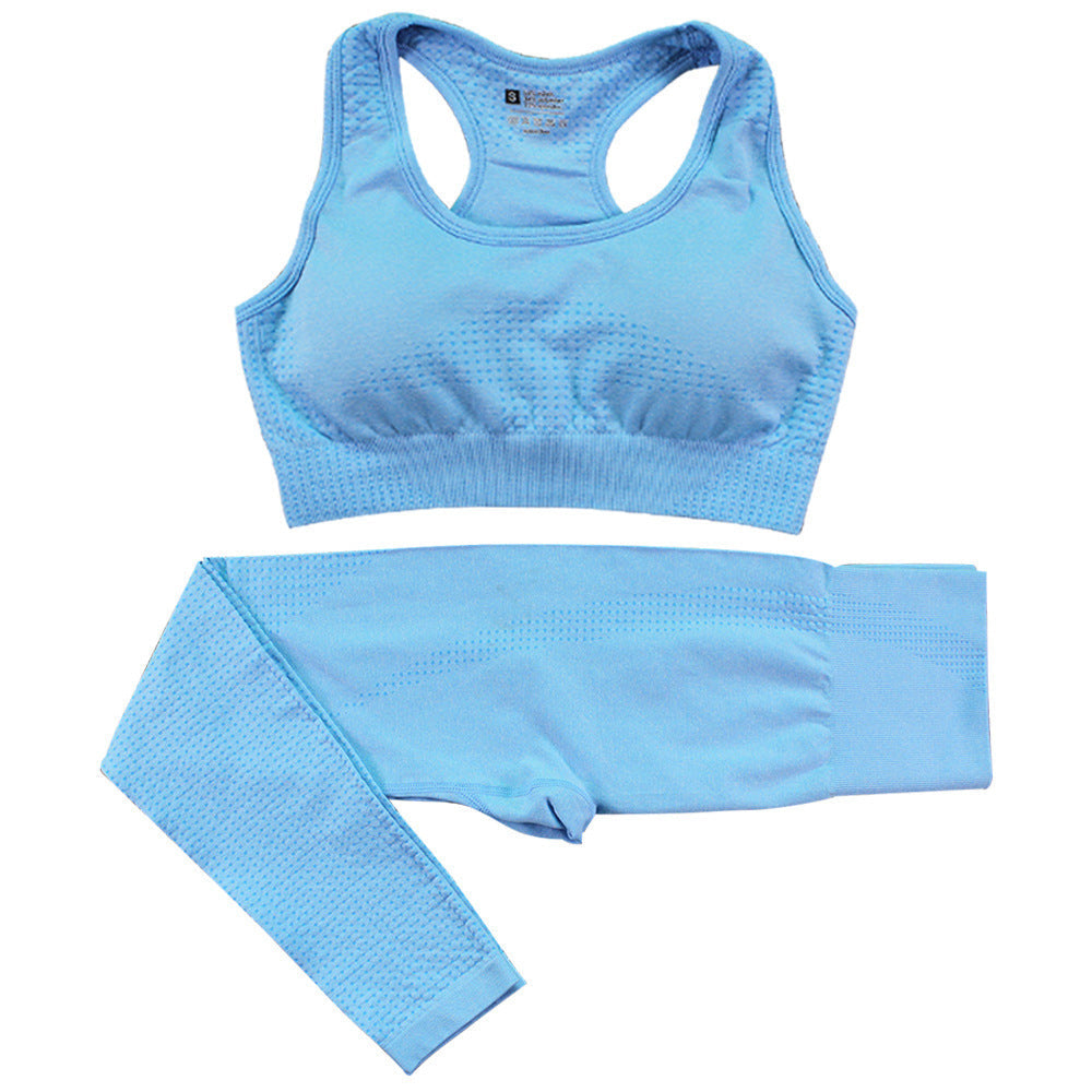 2PCS Seamless Yoga Set Women Tracksuit High Waist Leggings Workout Sportswear Gym Clothing Fitness Crop Top Sports Suits Gym Set Kamran Fashion