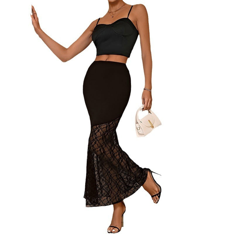 Lace Stitching Spring And Summer High-grade Skirt For Women Kamran Fashion