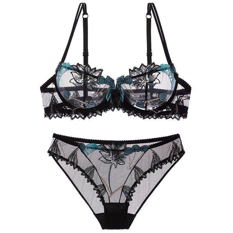Underwear explosions transparent mesh embroidered bra bra set Kamran Fashion
