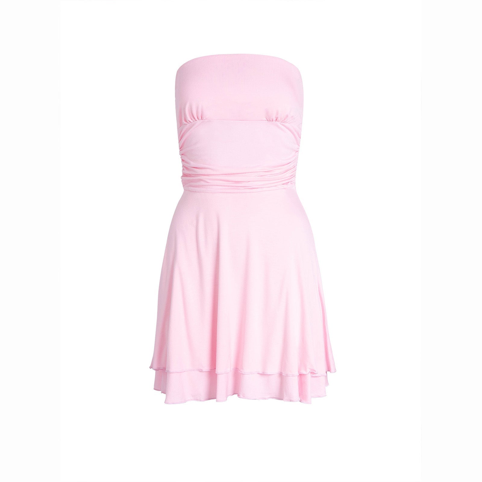 Y2K Tube-top Short Dress Summer Sexy Pleated Tight Dresses For Womens Clothing Kamran Fashion