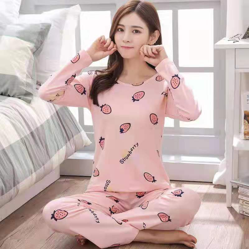 Pajamas Set Women Cute Cartoon Print Sleepwear 2 Piece Lounge Sets Kamran Fashion