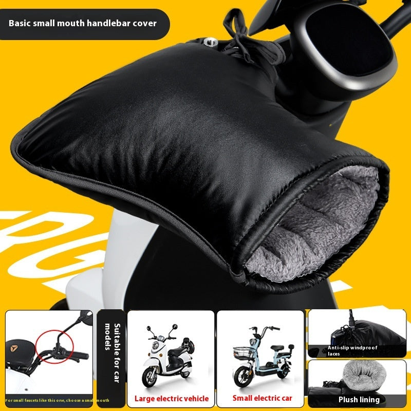Electric Motorcycle Handle Grip Winter Thermal Waterproof Windshield Gloves Fleece-lined Hand Guard Kamran Fashion