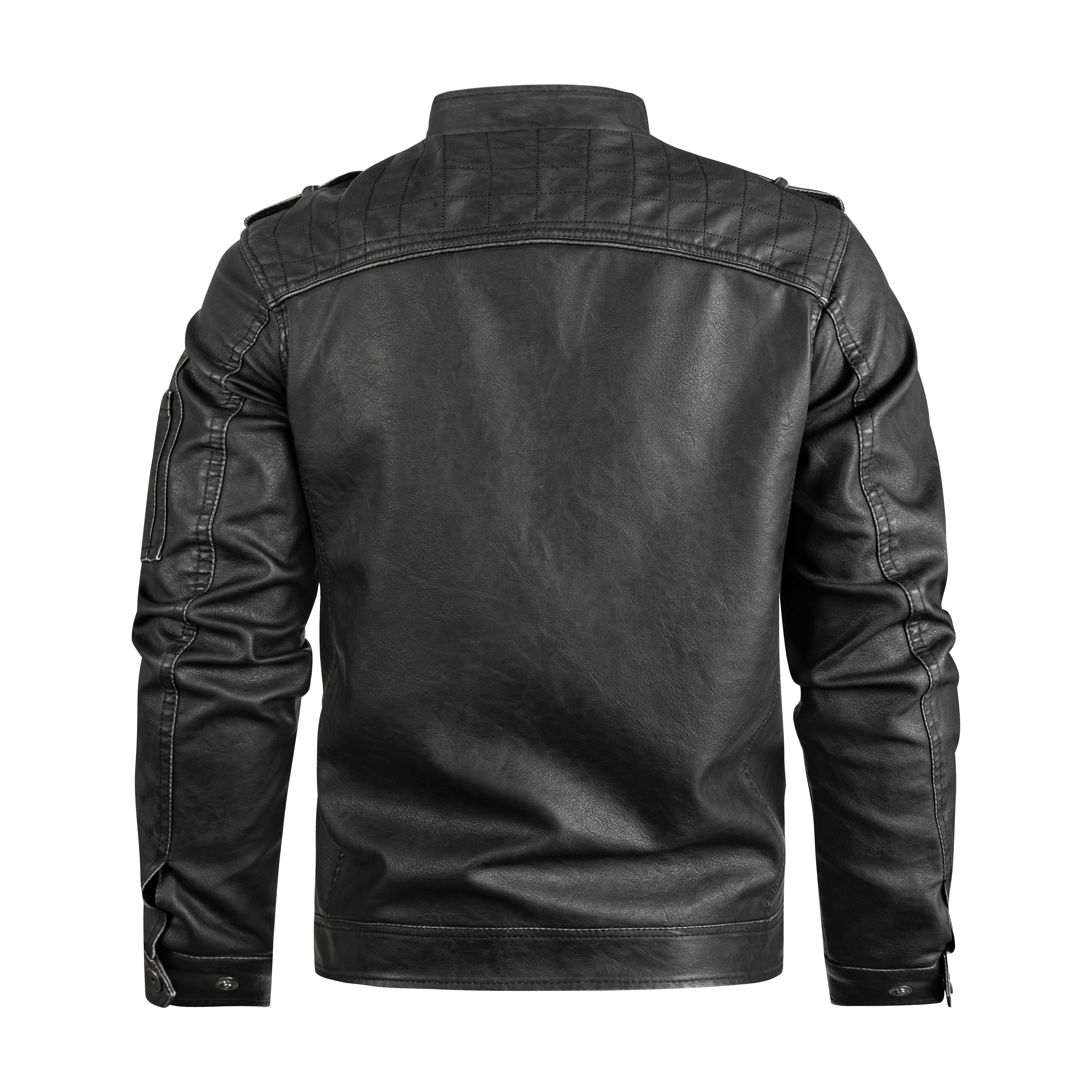 Men's Black Pu Leather Biker Jacket VINTAGE REAL MOTORCYCLE JACKETS FOR MEN Kamran Fashion