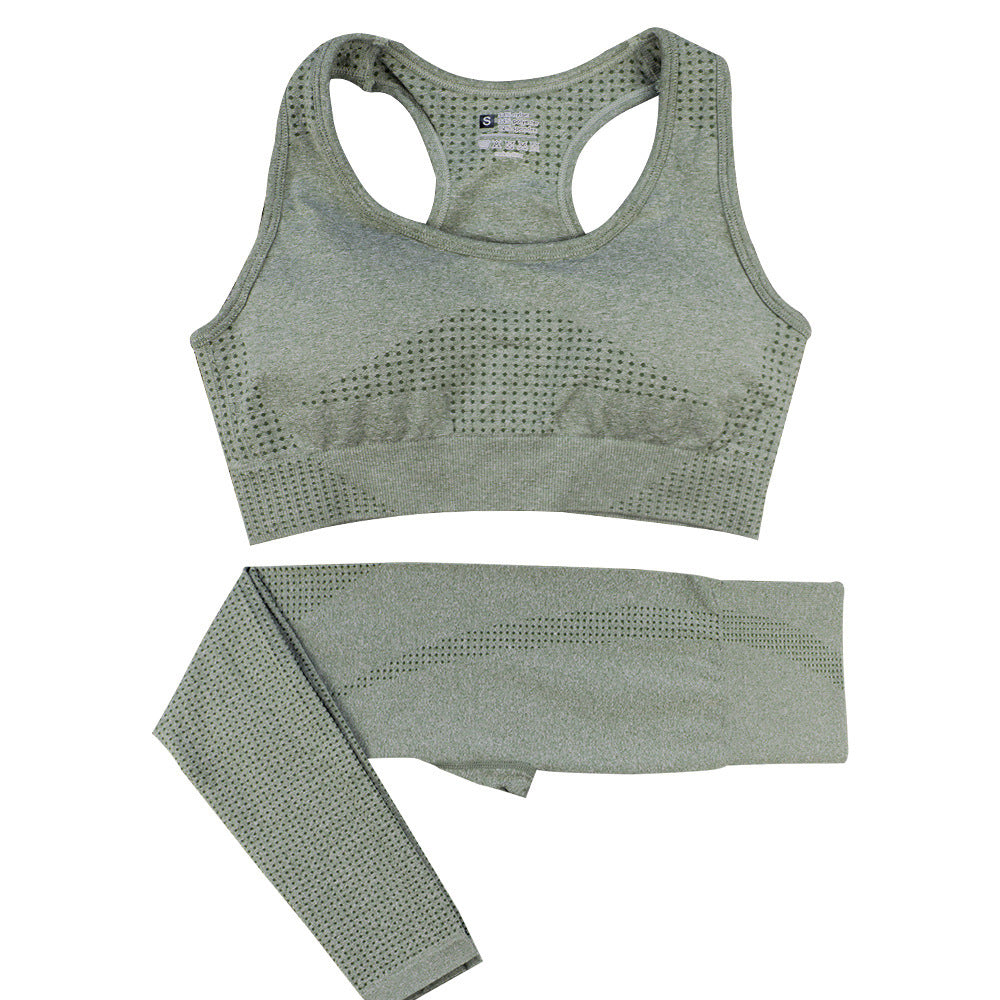 2PCS Seamless Yoga Set Women Tracksuit High Waist Leggings Workout Sportswear Gym Clothing Fitness Crop Top Sports Suits Gym Set Kamran Fashion