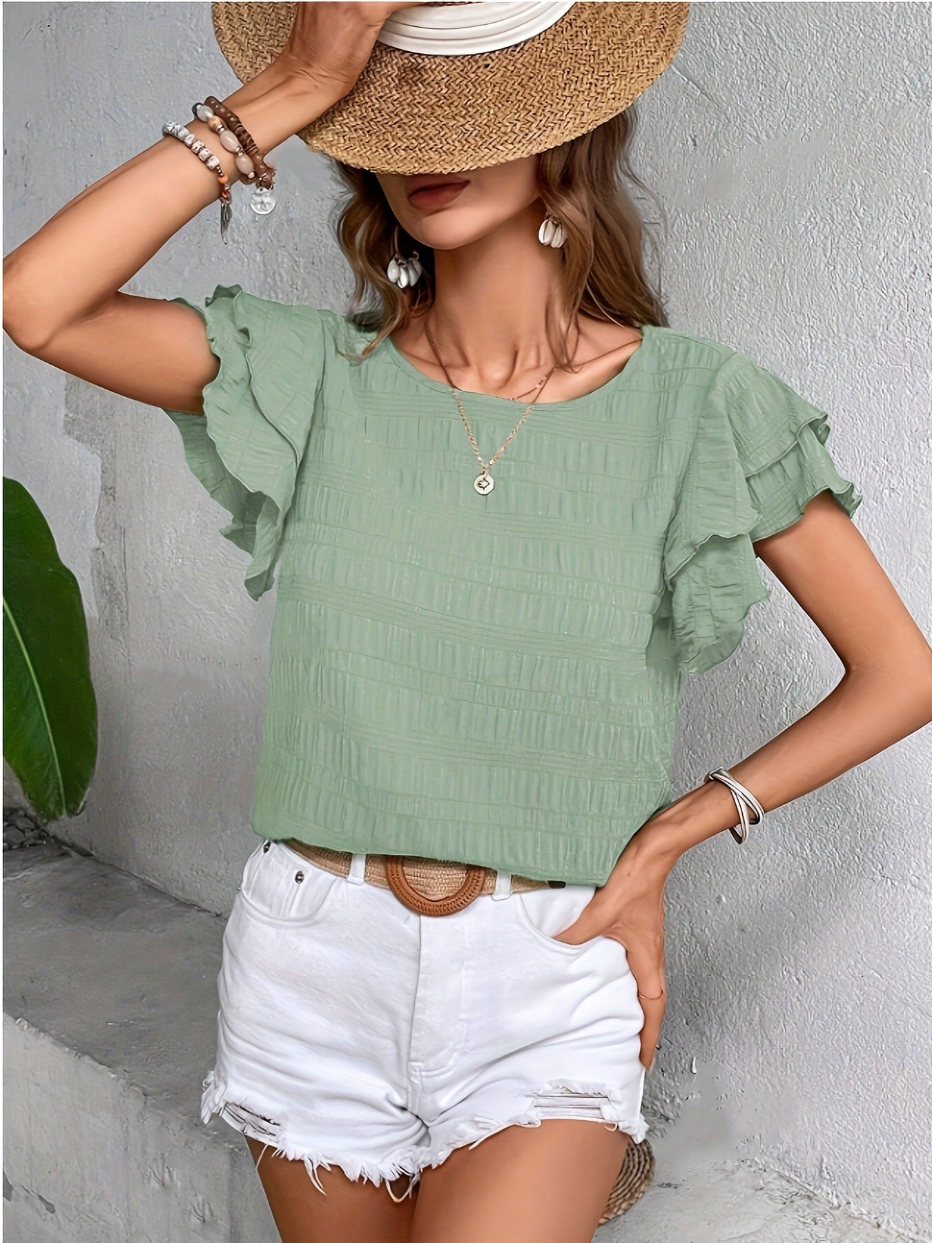Fashion New Ruffle Sleeve Casual Top For Women Kamran Fashion