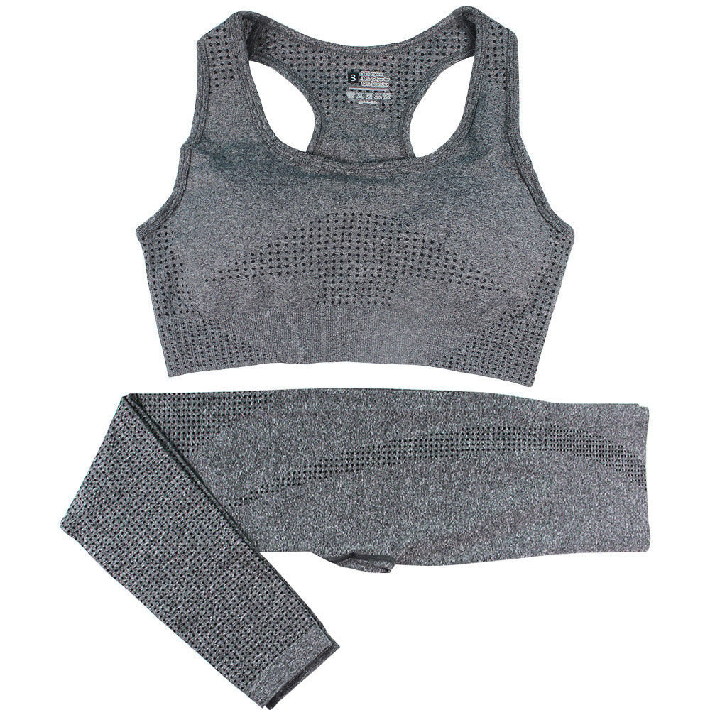 2PCS Seamless Yoga Set Women Tracksuit High Waist Leggings Workout Sportswear Gym Clothing Fitness Crop Top Sports Suits Gym Set Kamran Fashion