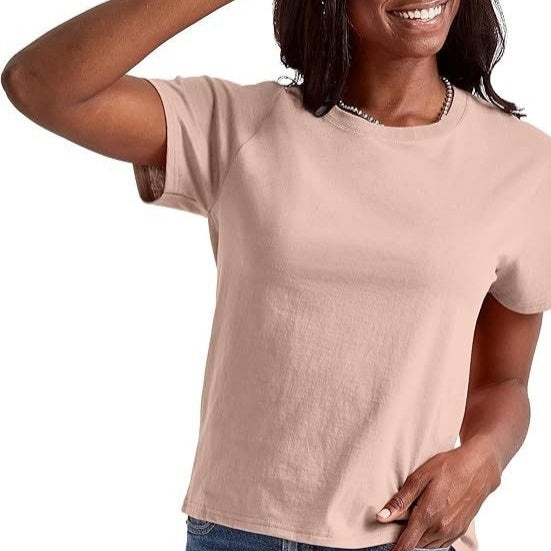 Loose Solid Color Short Sleeve Women's Summer Casual Crew Neck Top Kamran Fashion