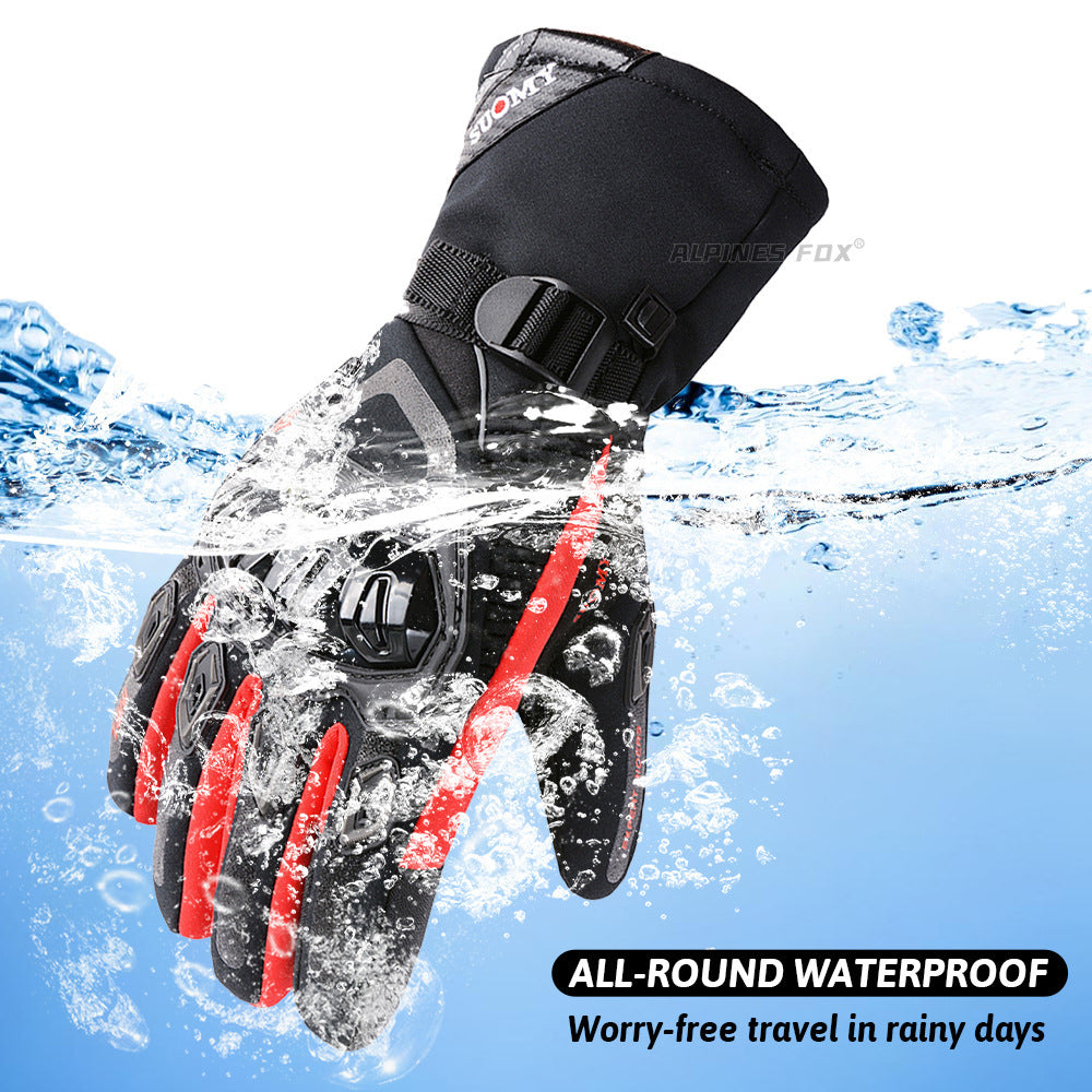 Winter Motorcycle Riding Touch Screen Waterproof Warm Electric Car Long Windproof Gloves Kamran Fashion