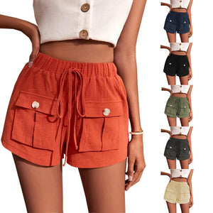 Casual Cargo Shorts With Pocket Loose Drawstring Pants Summer Women Kamran Fashion