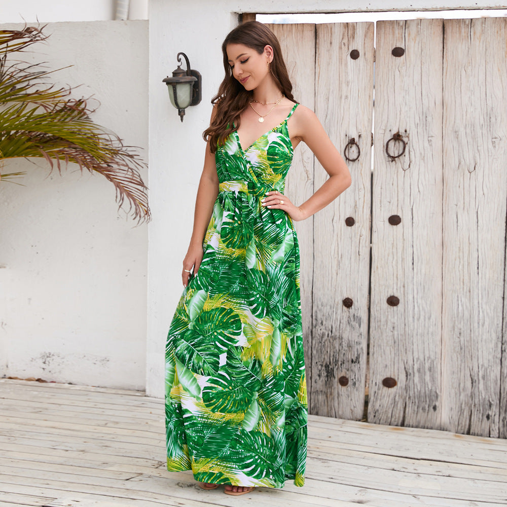 Flowers Long Dress Summer Swing Holiday Beach Dress Kamran Fashion