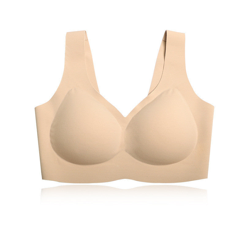 Namijiao New Air Traceless Underwear Women"s Air Rimless Bra Integrated Fixed Cup Sleeping Bra Kamran Fashion