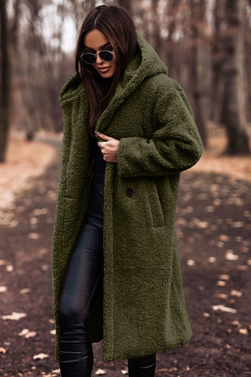 Autumn Winter Fashion Elegant Long Coat Woman Plush Warm Faux Fleece Coat Women Teddy Jacket Female Teddy Coat Outwear Ladies Kamran Fashion