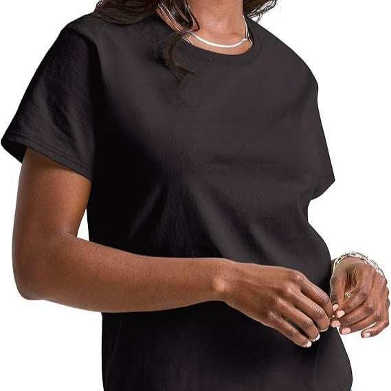 Loose Solid Color Short Sleeve Women's Summer Casual Crew Neck Top Kamran Fashion