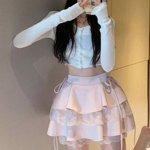 Women's Spring And Summer Mesh Stitching Bubble Skirt Kamran Fashion