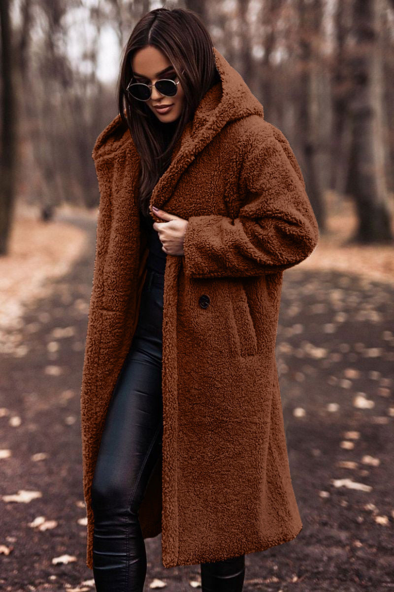 Autumn Winter Fashion Elegant Long Coat Woman Plush Warm Faux Fleece Coat Women Teddy Jacket Female Teddy Coat Outwear Ladies Kamran Fashion