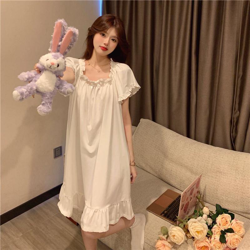 Fashion Women's Ruffled Nightdress Home Wear Kamran Fashion