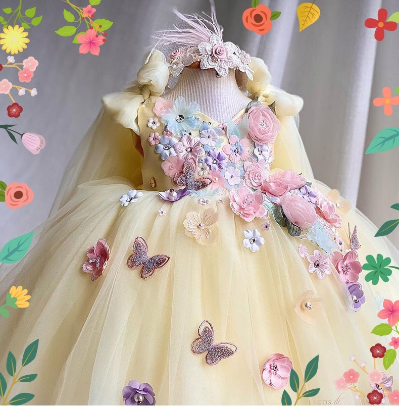 Girls' Embroidered Princess Dress Bride Fellow Kids Kamran Fashion