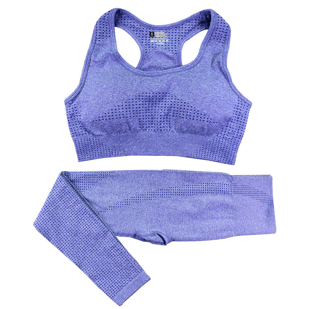 2PCS Seamless Yoga Set Women Tracksuit High Waist Leggings Workout Sportswear Gym Clothing Fitness Crop Top Sports Suits Gym Set Kamran Fashion