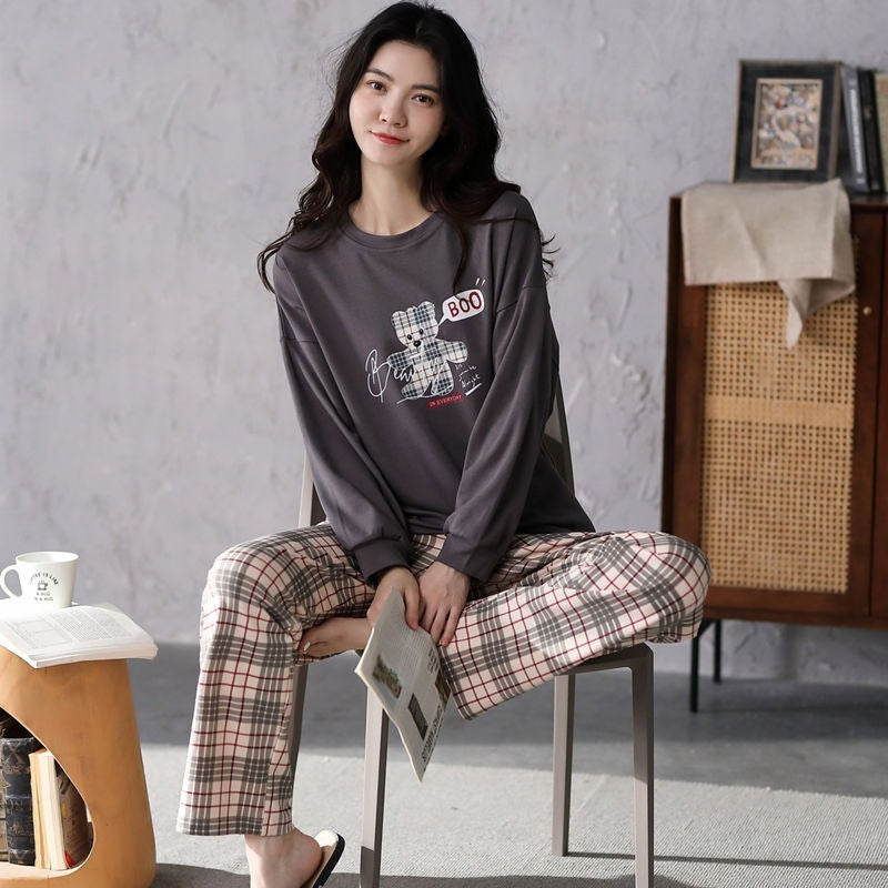 Pajamas Set Women Cute Cartoon Print Sleepwear 2 Piece Lounge Sets Kamran Fashion
