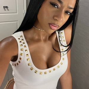 I-shaped Vest Square Collar Hot Girl Casual Top Kamran Fashion