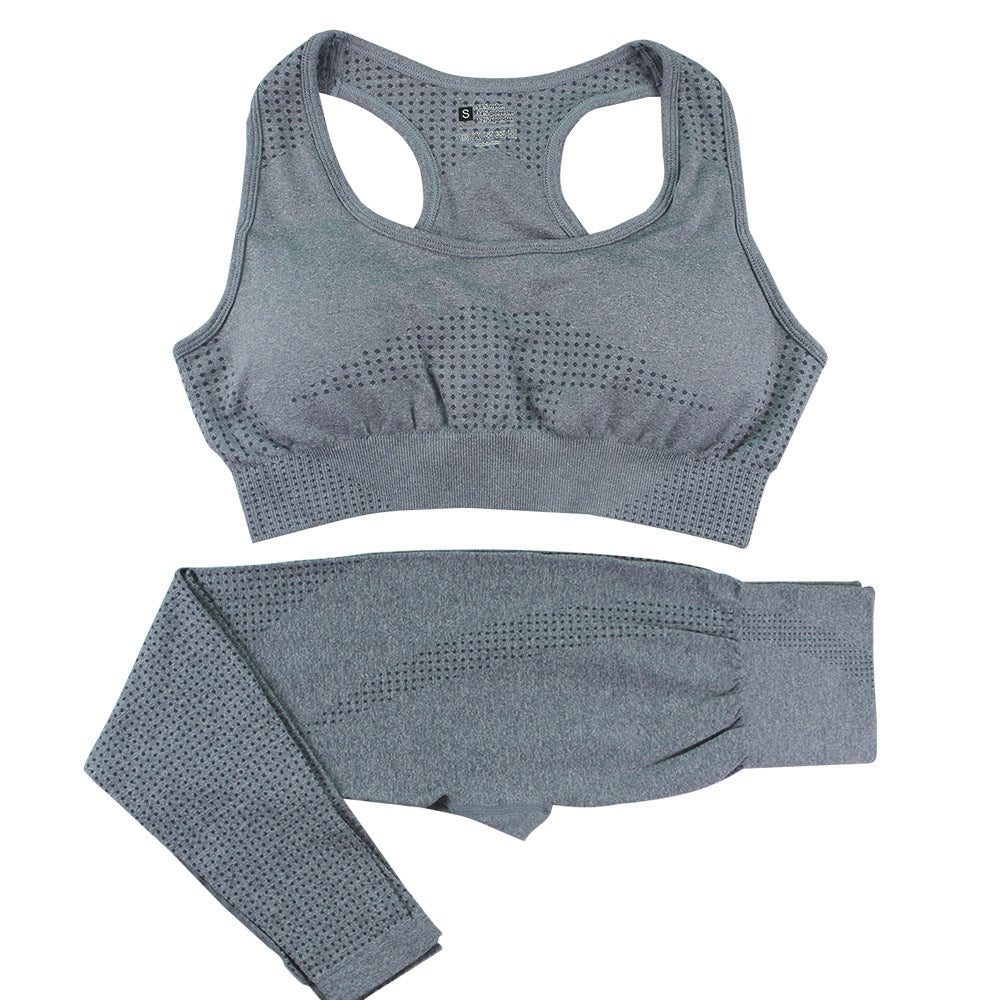 2PCS Seamless Yoga Set Women Tracksuit High Waist Leggings Workout Sportswear Gym Clothing Fitness Crop Top Sports Suits Gym Set Kamran Fashion