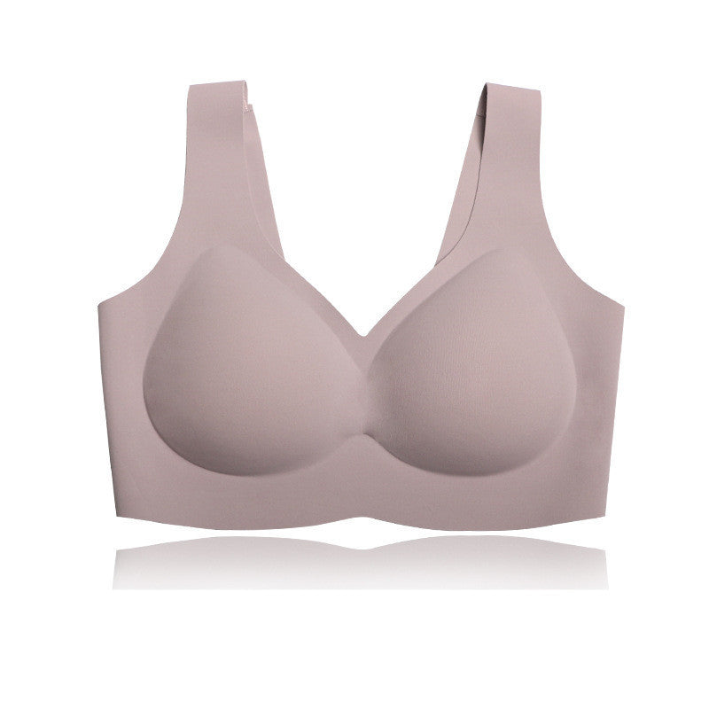 Namijiao New Air Traceless Underwear Women"s Air Rimless Bra Integrated Fixed Cup Sleeping Bra Kamran Fashion