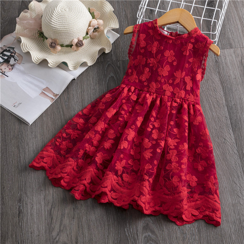 Big Kids Long-sleeved Princess Lace Dress Kamran Fashion