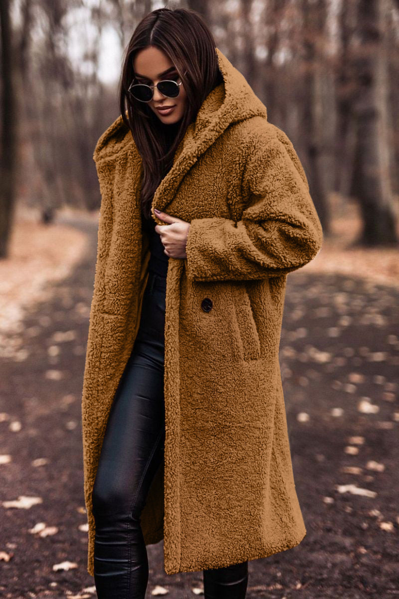 Autumn Winter Fashion Elegant Long Coat Woman Plush Warm Faux Fleece Coat Women Teddy Jacket Female Teddy Coat Outwear Ladies Kamran Fashion