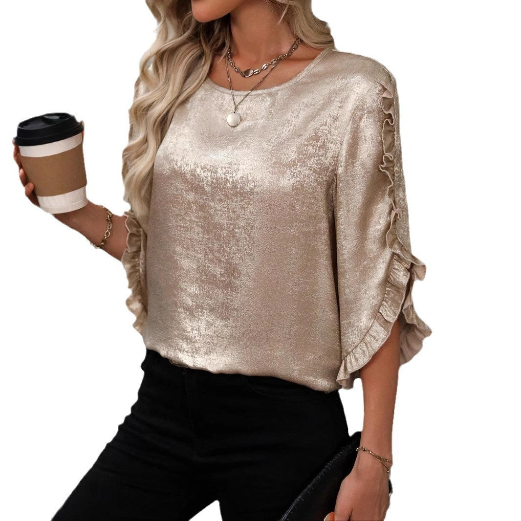Women's Ruffle Sleeve Casual Shirt Kamran Fashion