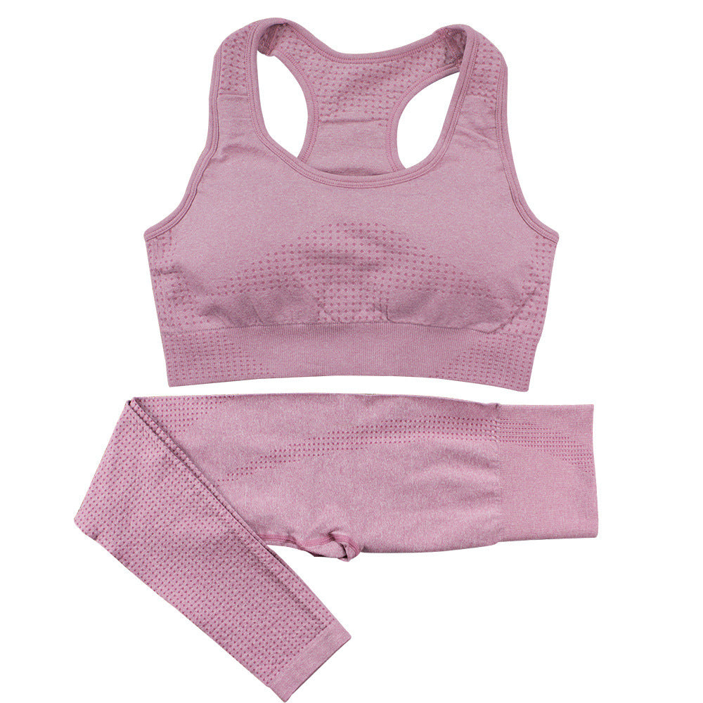 2PCS Seamless Yoga Set Women Tracksuit High Waist Leggings Workout Sportswear Gym Clothing Fitness Crop Top Sports Suits Gym Set Kamran Fashion