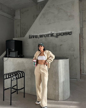 Women's European And American Leisure Cardigan Pants Two-piece Set