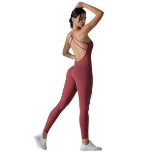 Hip Lifting Yoga Clothes Quick-drying Tight Sports Fitness Jumpsuit