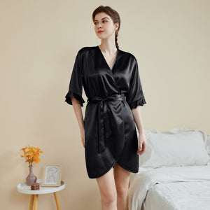 Ruffle Sleeve Cool Short Nightgown Bathrobe Home Wear