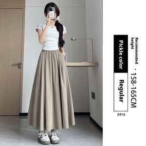 Summer High Waist A- Line Slimming Pleated Dress