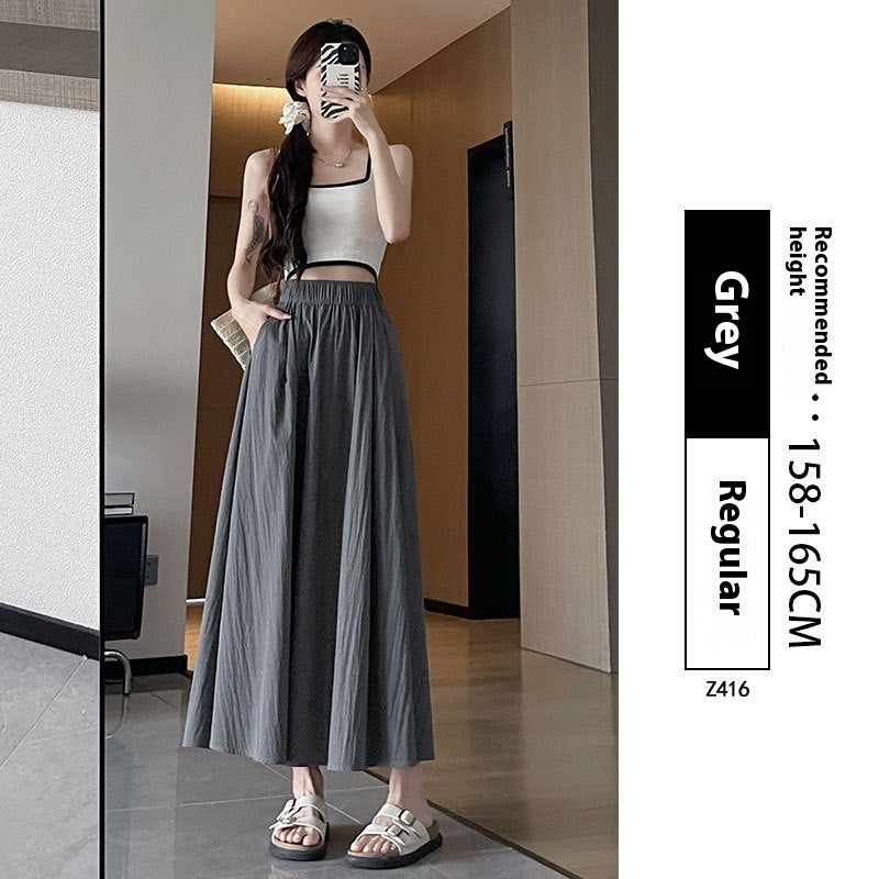 Summer High Waist A- Line Slimming Pleated Dress