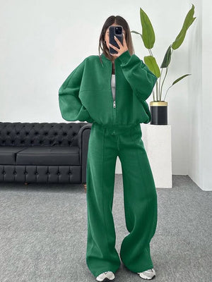 Women's European And American Leisure Cardigan Pants Two-piece Set