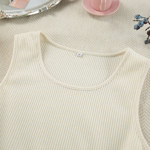 Ruffled Knitted Suspender Shorts Home Wear Soft Pajamas Two-piece Set