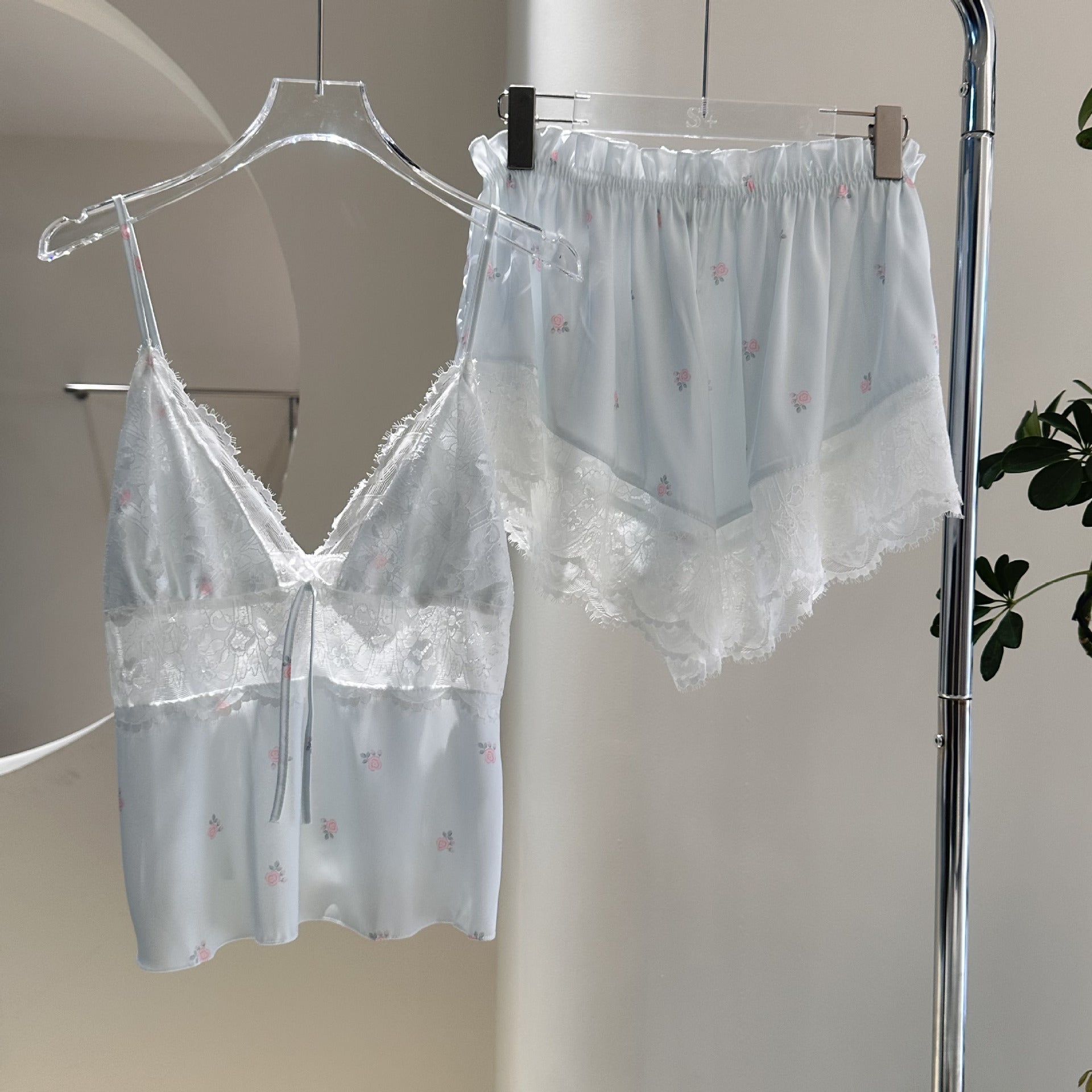 Female Summer Girl Pure Desire Strap Shorts Home Clothes Set