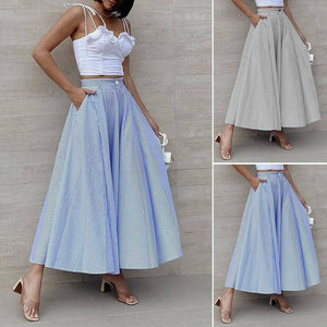 Women's Fashion Summer Stripes Long Dress