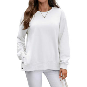 European And American Autumn And Winter Solid Color Long-sleeved Top Women
